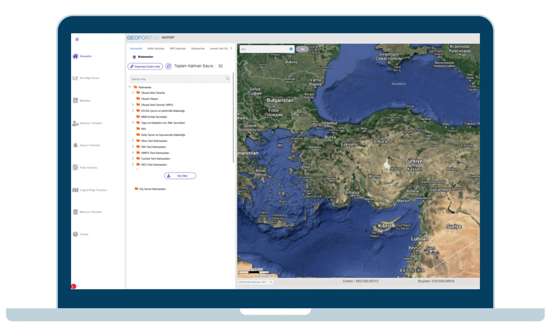 Spatial Management Application screen