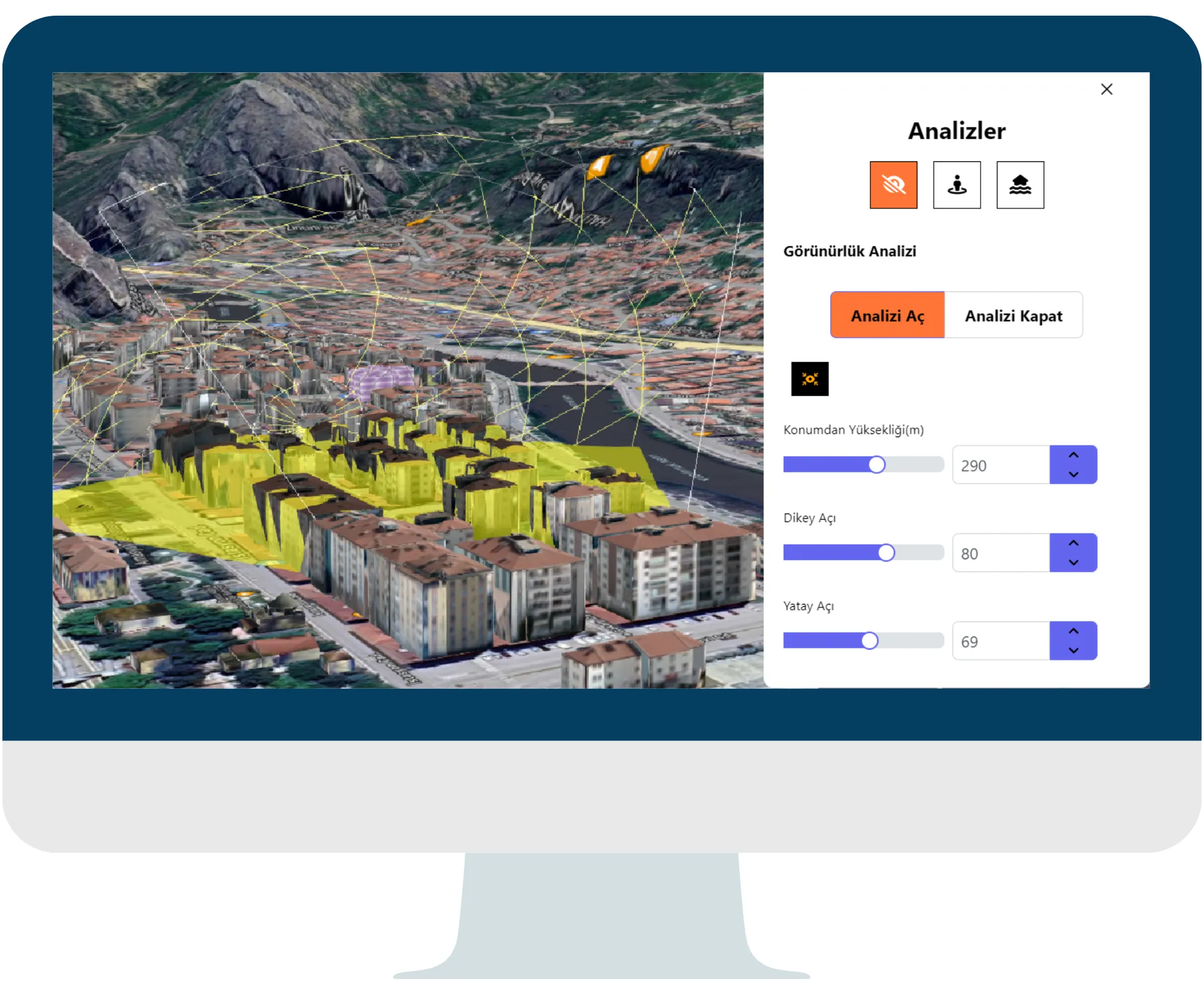 Visibility analysis screen