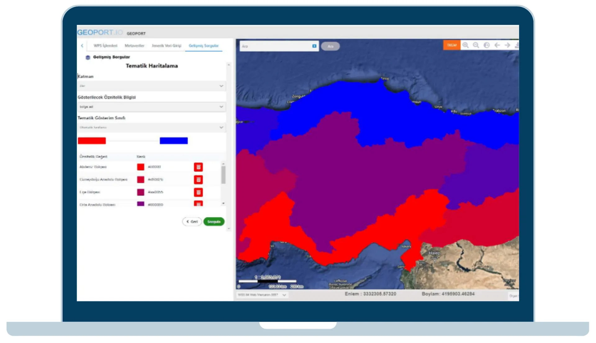 Advanced query screen