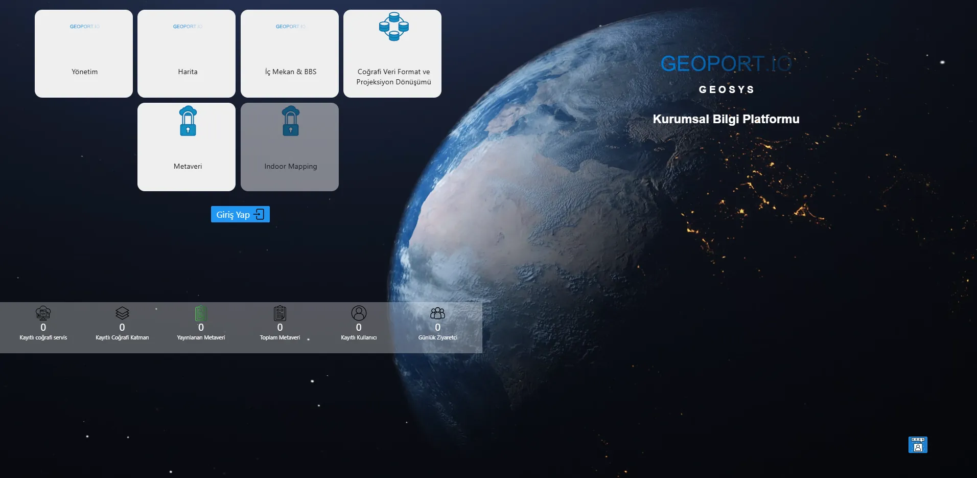 GEOPORT.IO Enterprise Information Platform screen