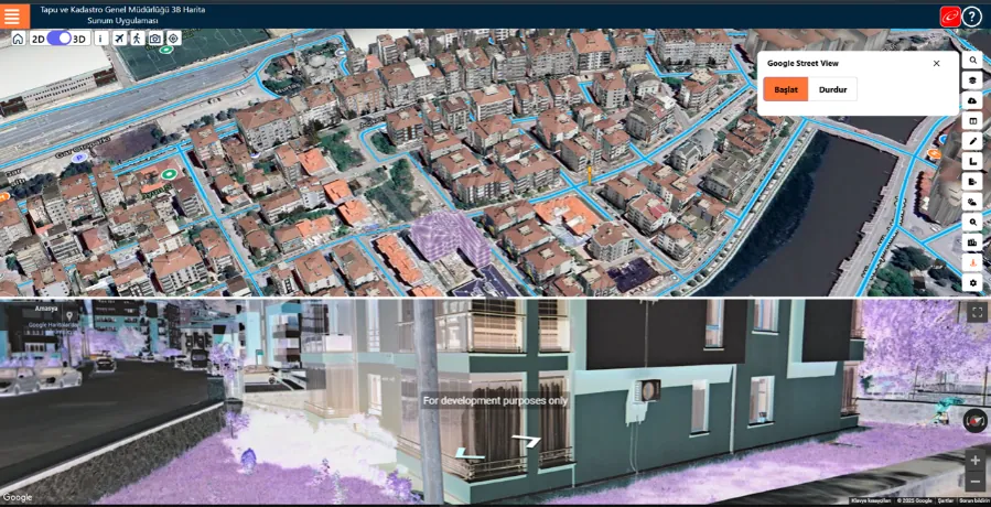Street maps screen