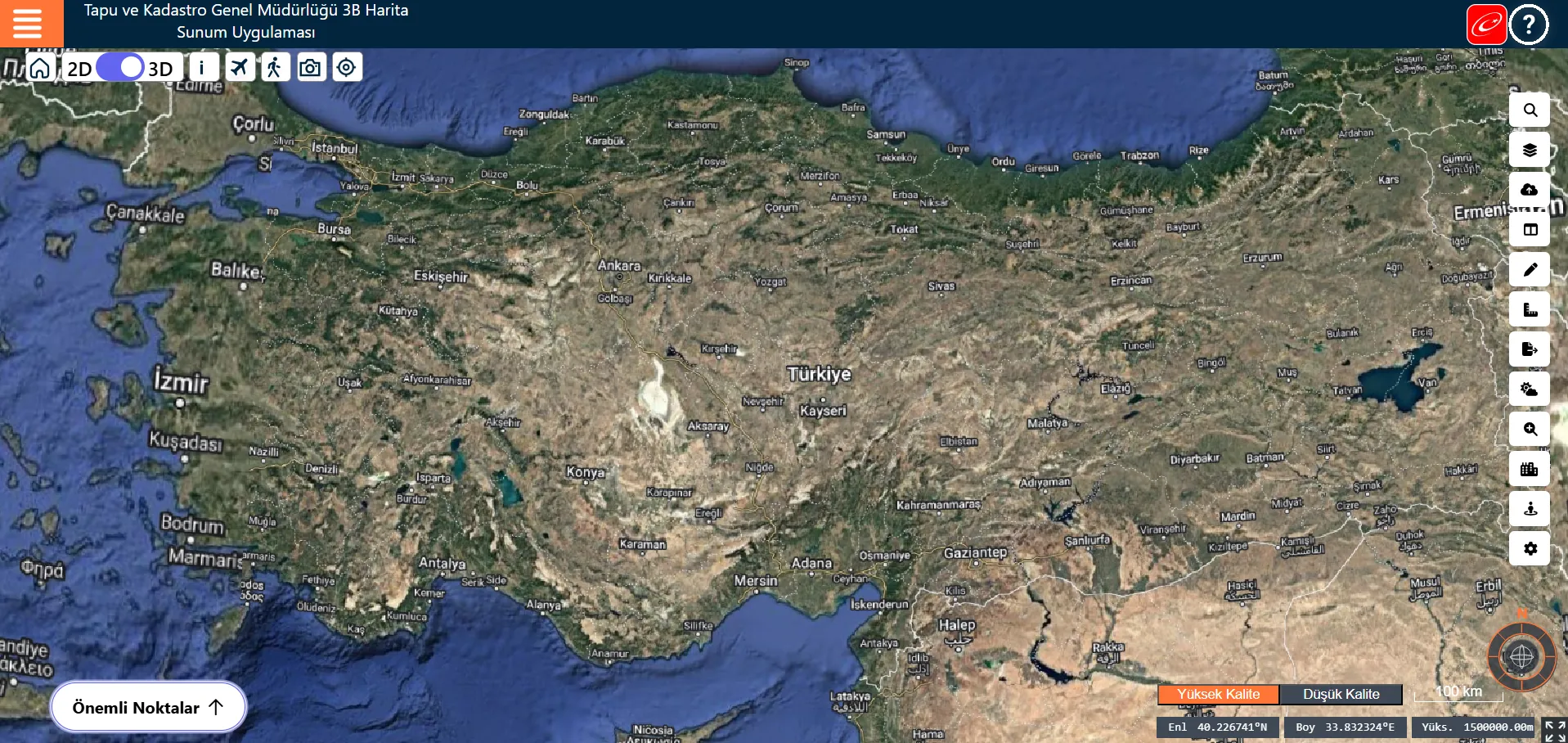 3D Map Presentation Application screen